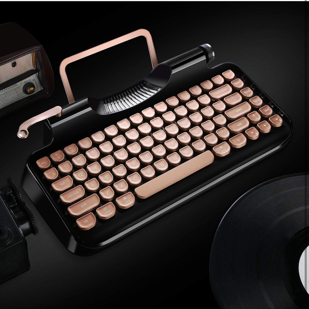KNEWKEY RYMEK Typewriter Style Wireless Keyboard with Tablet Stand, Bluetooth